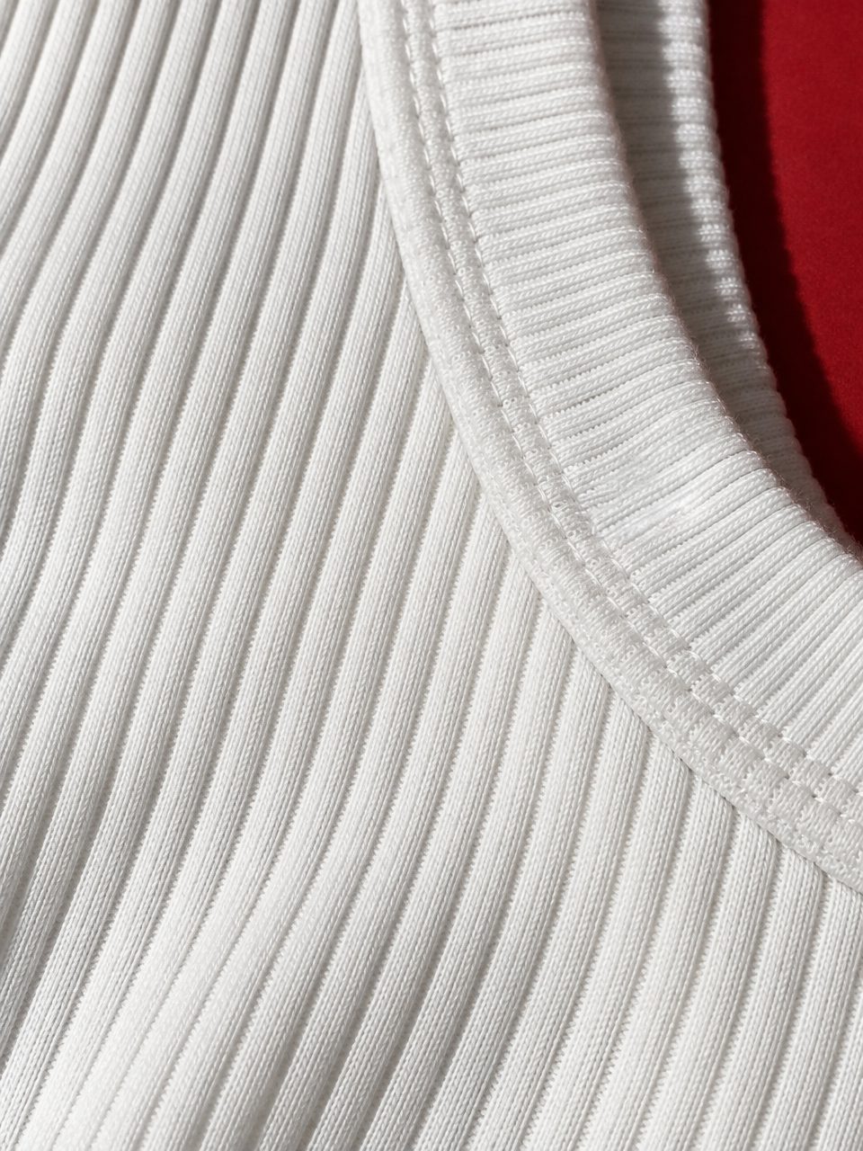 Close-up of the ribbed cotton